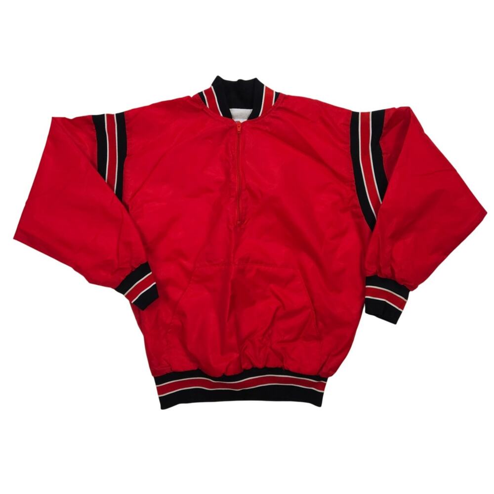 Vintage Game Sportswear Red 1/4 Zip Windbreaker Jacket Men’s Small Retro Varsity